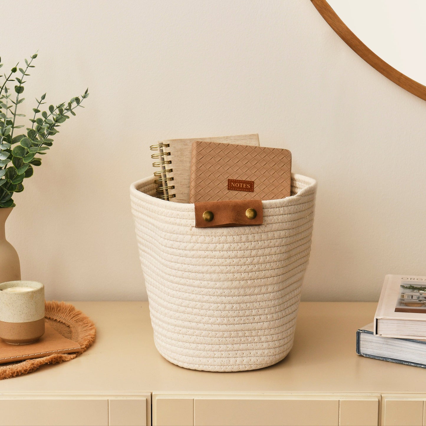 Cara Cotton Cube Storage Box - Small - White - Laura James