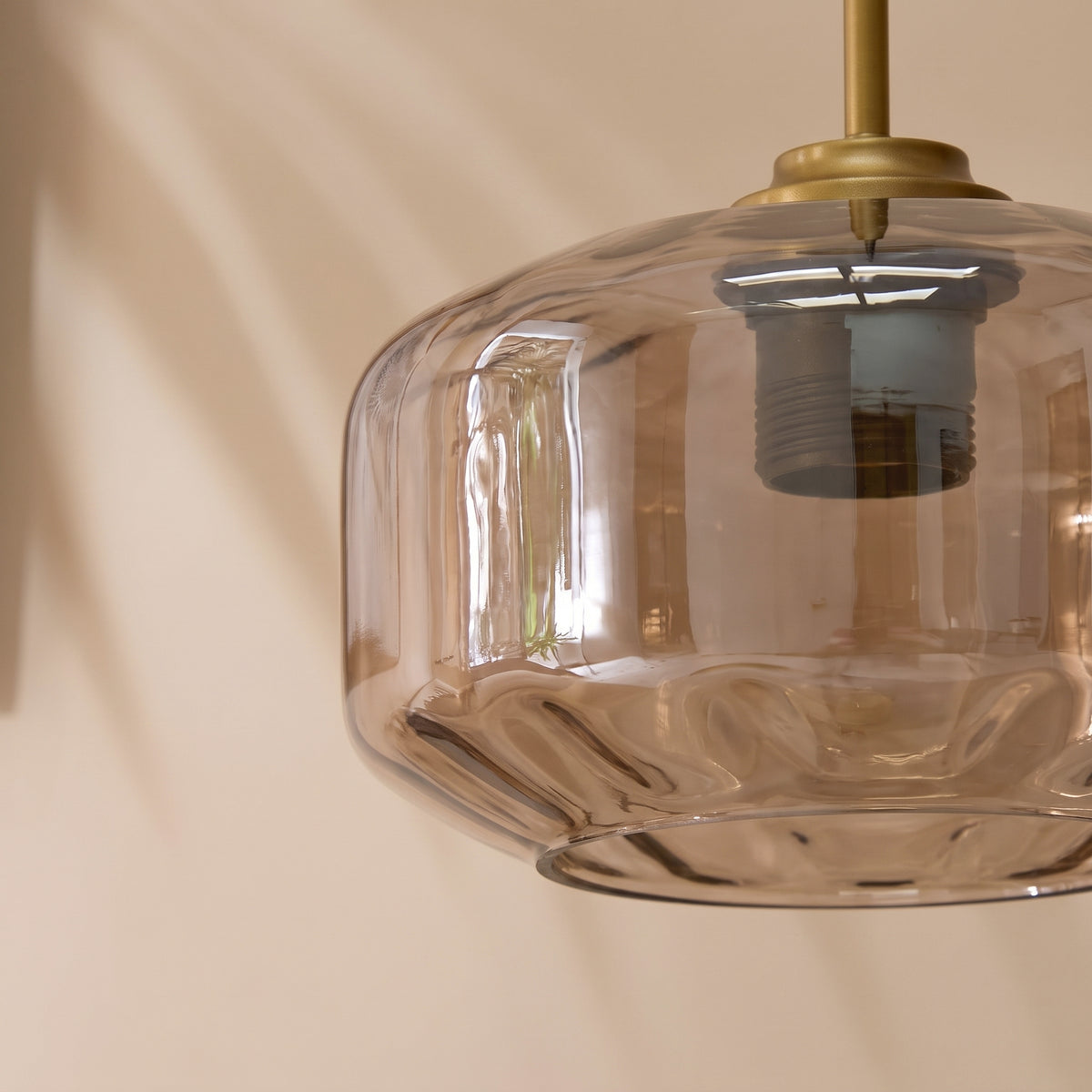 Carrick 22cm Glass Pendant Light - Champagne Glass and Satin Gold