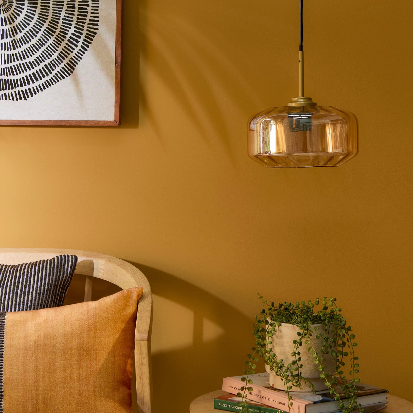 Carrick 22cm Glass Pendant Light - Gold - Laura James