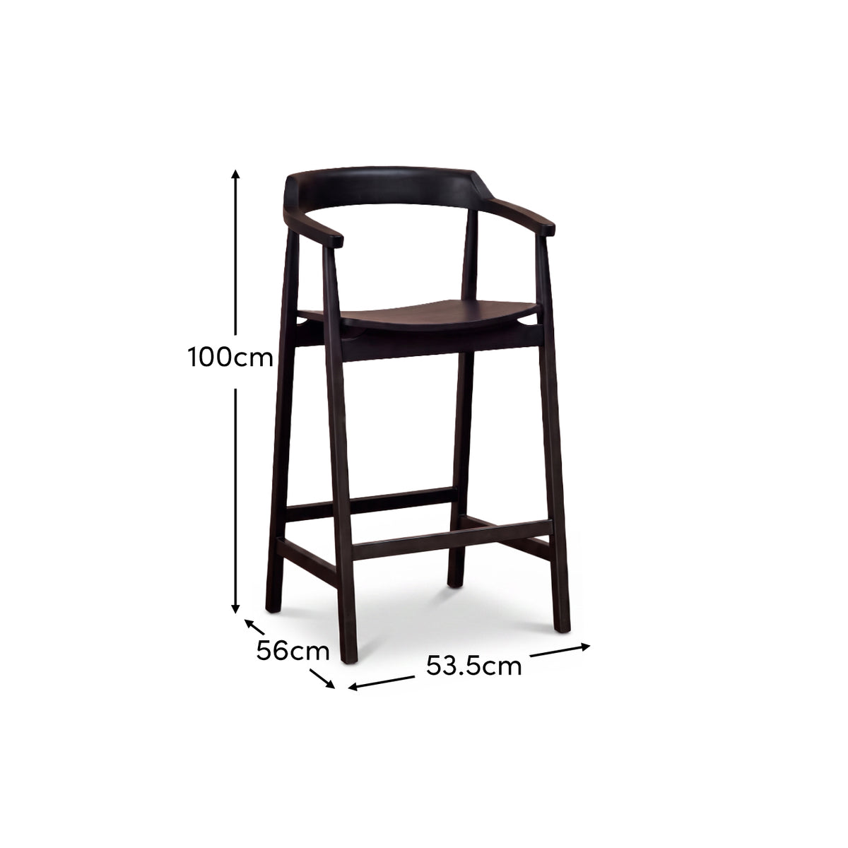 Carter Bar Stool - Black Oak - Laura James