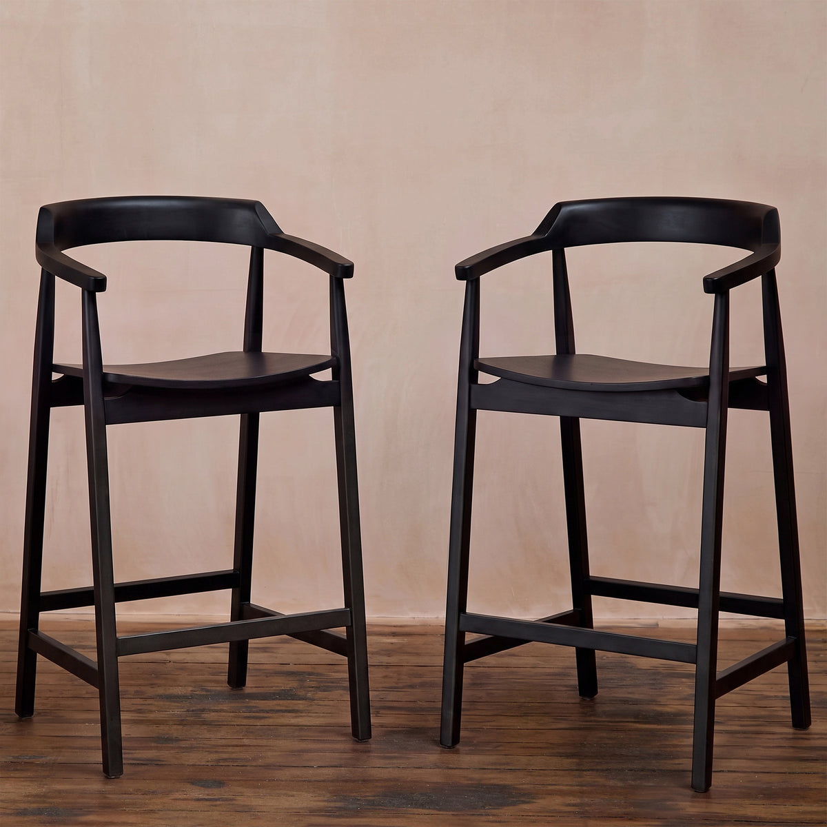 Carter Bar Stool - Black Oak - Laura James