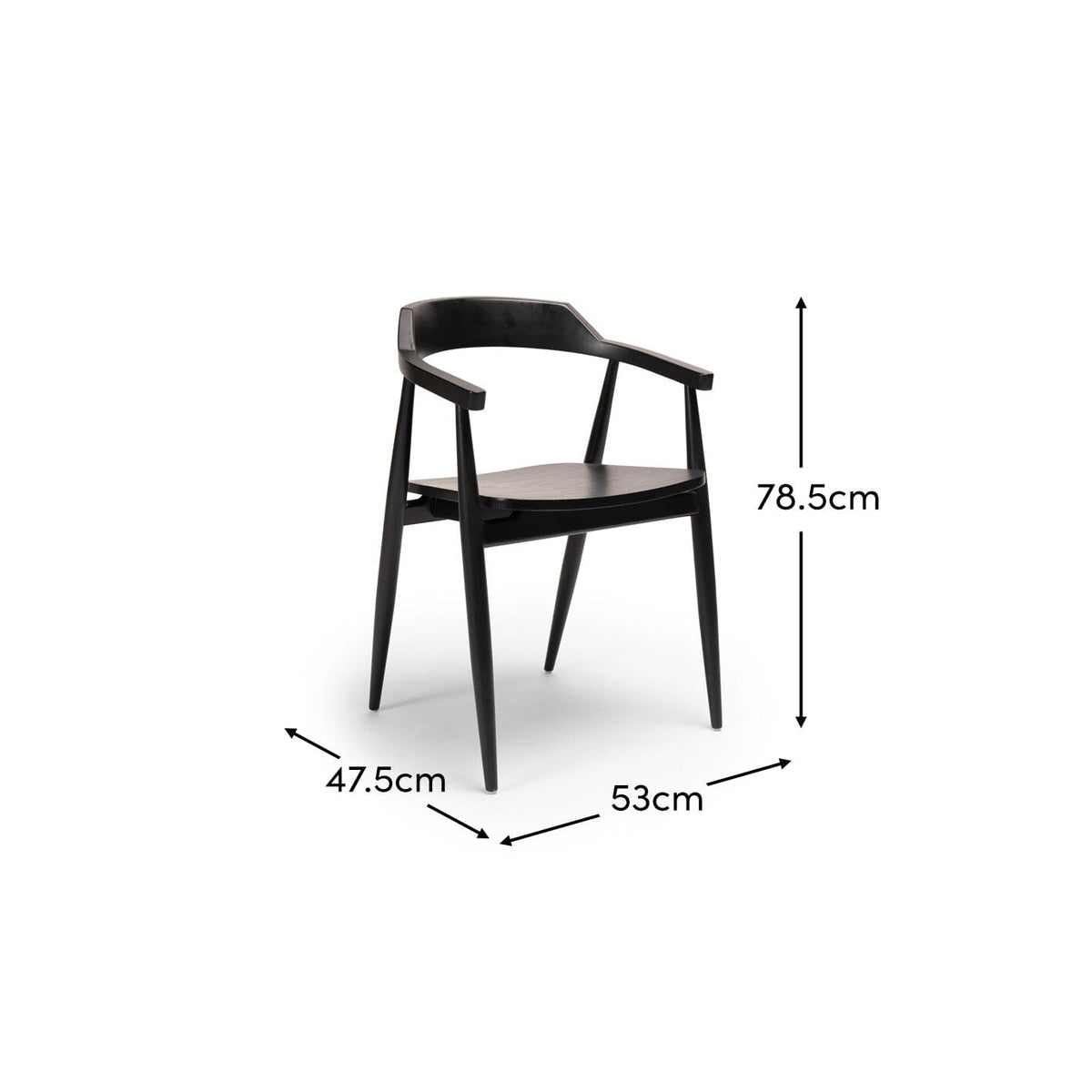 Carter Black Dining Armchairs - Set of 2- Laura James