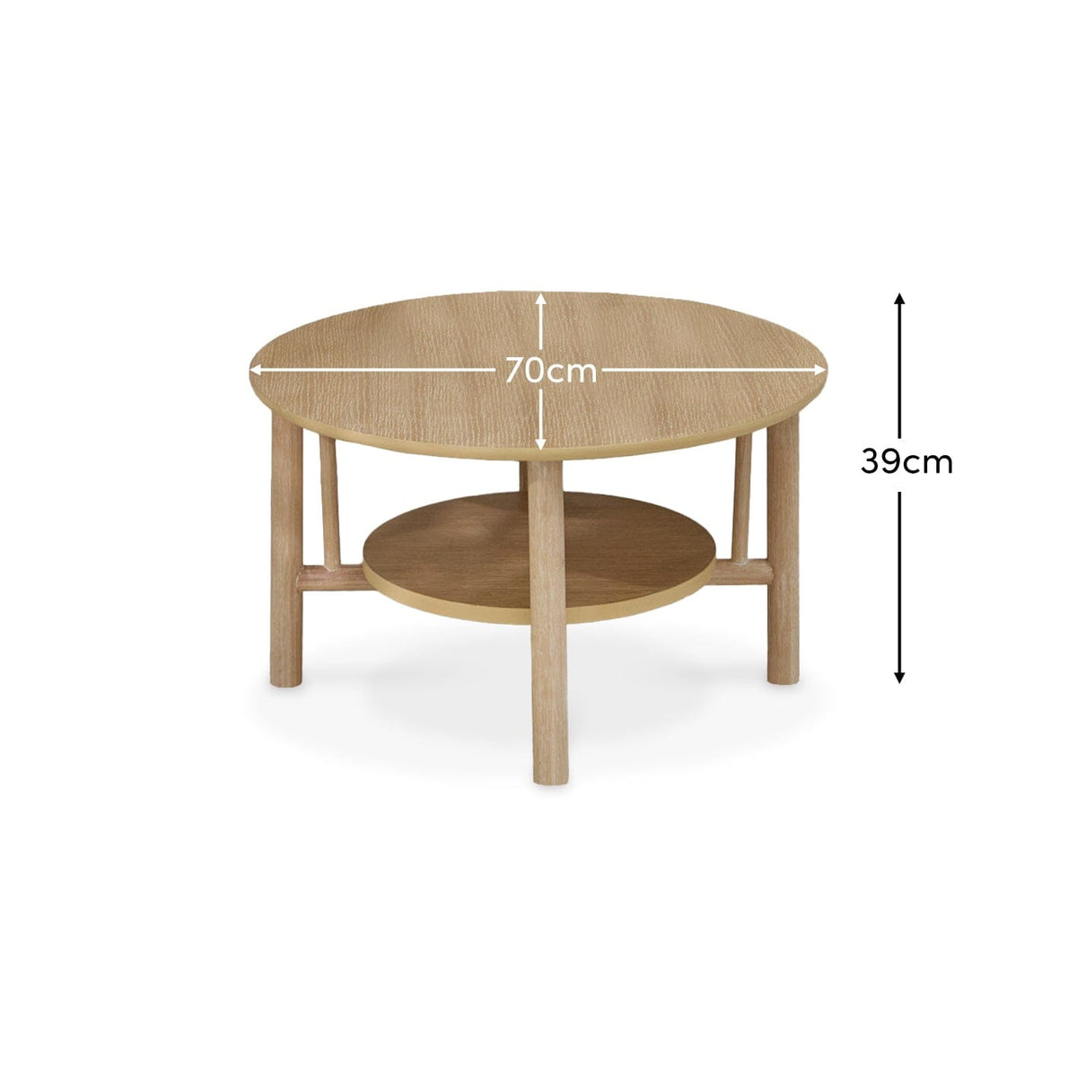 Carter Whitewash Oak Coffee Table - Laura James