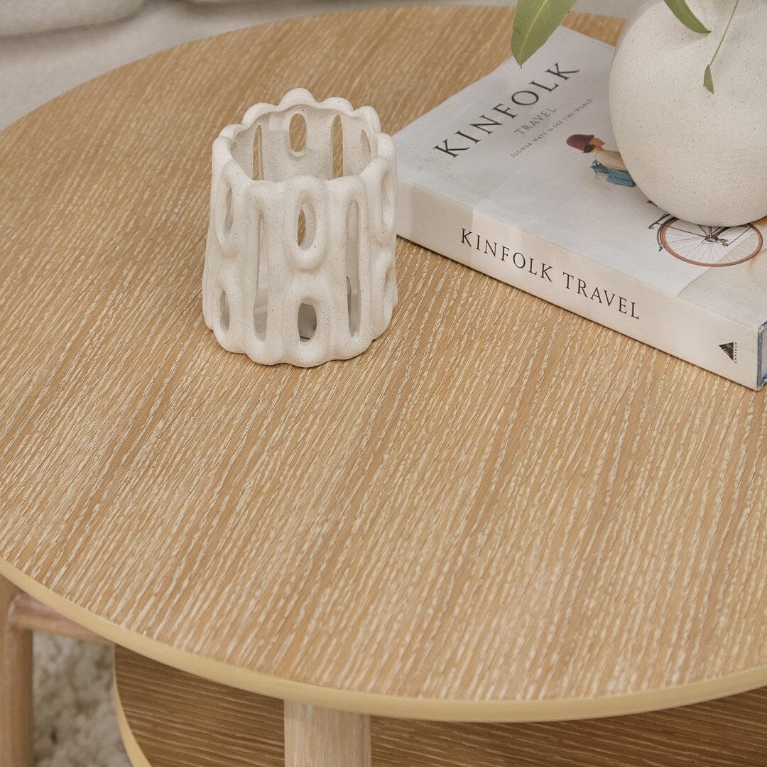 CarterRound Coffee Table - Whitewash - Laura James