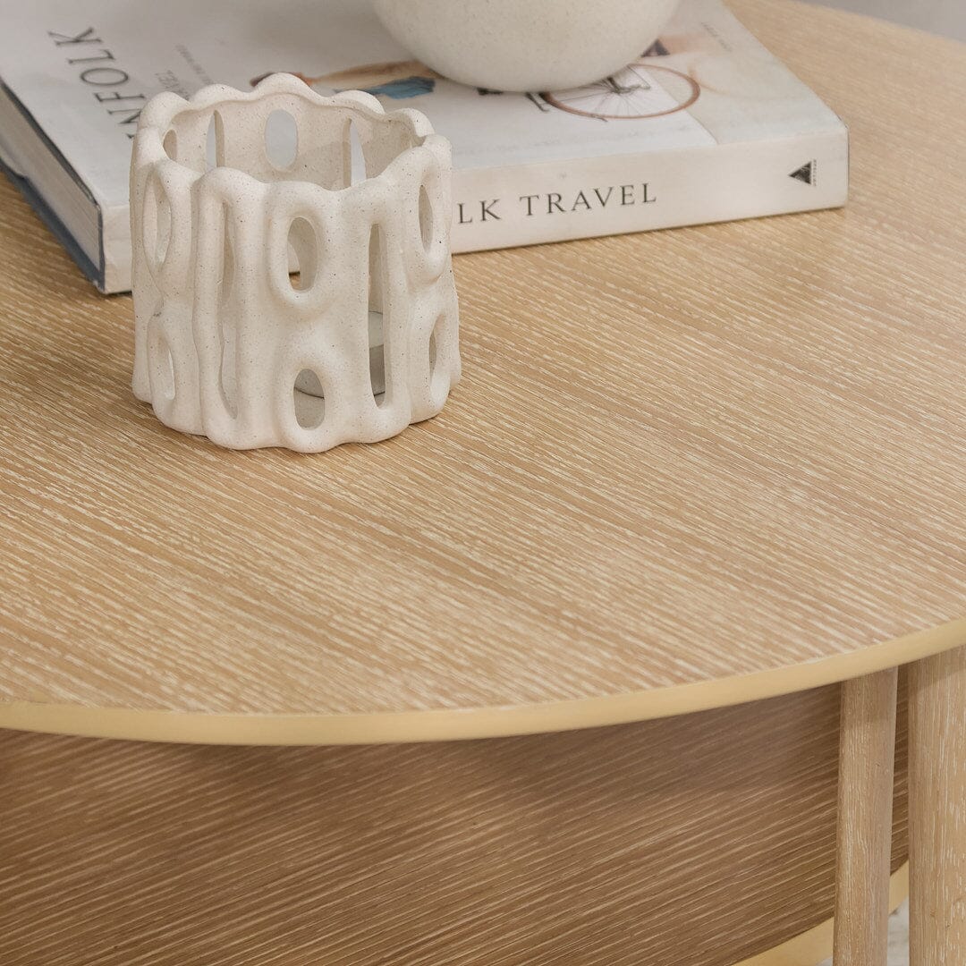 CarterRound Coffee Table - Whitewash - Laura James