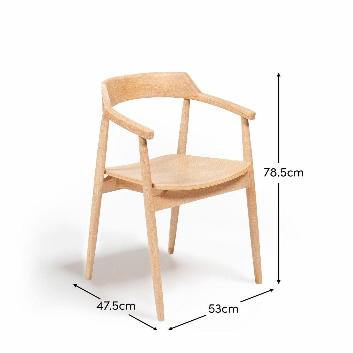 Carter Whitewash Dining Armchairs - Set of 2 - Laura James