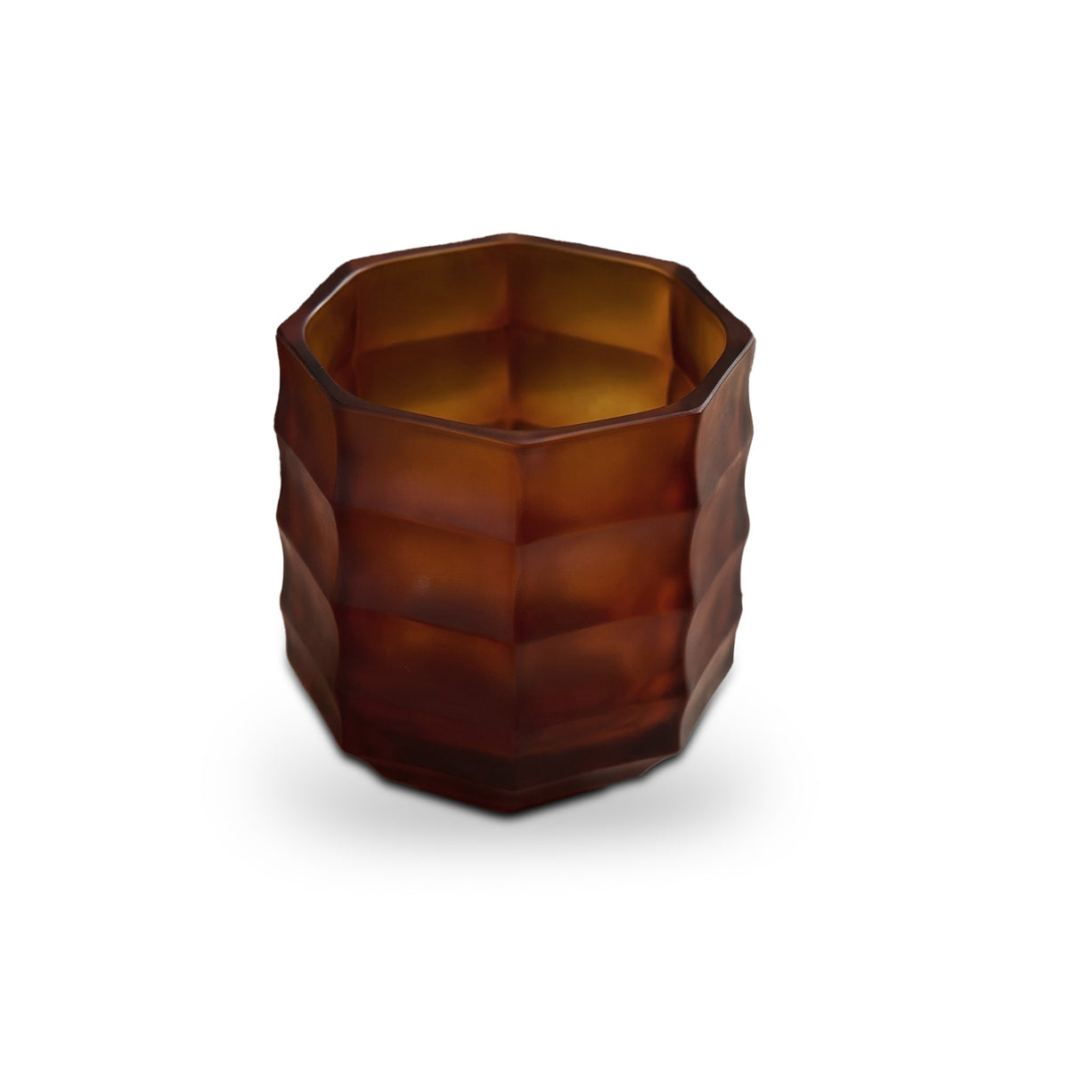 Cervo 9cm Glass Tea Light - Russet Red