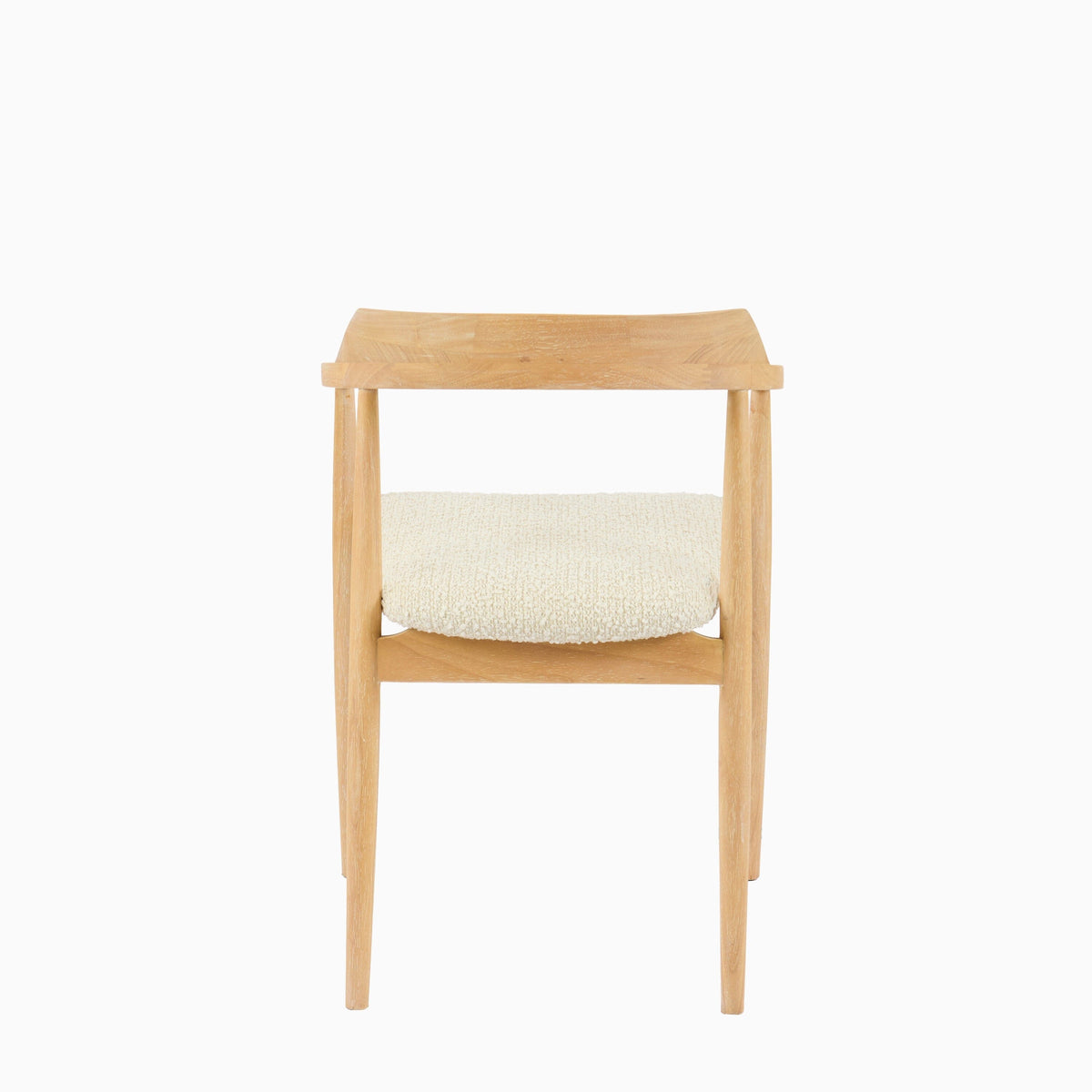Carter Boucle Dining Armchairs - Set of 2 - Whitewash Oak Legs - Laura James