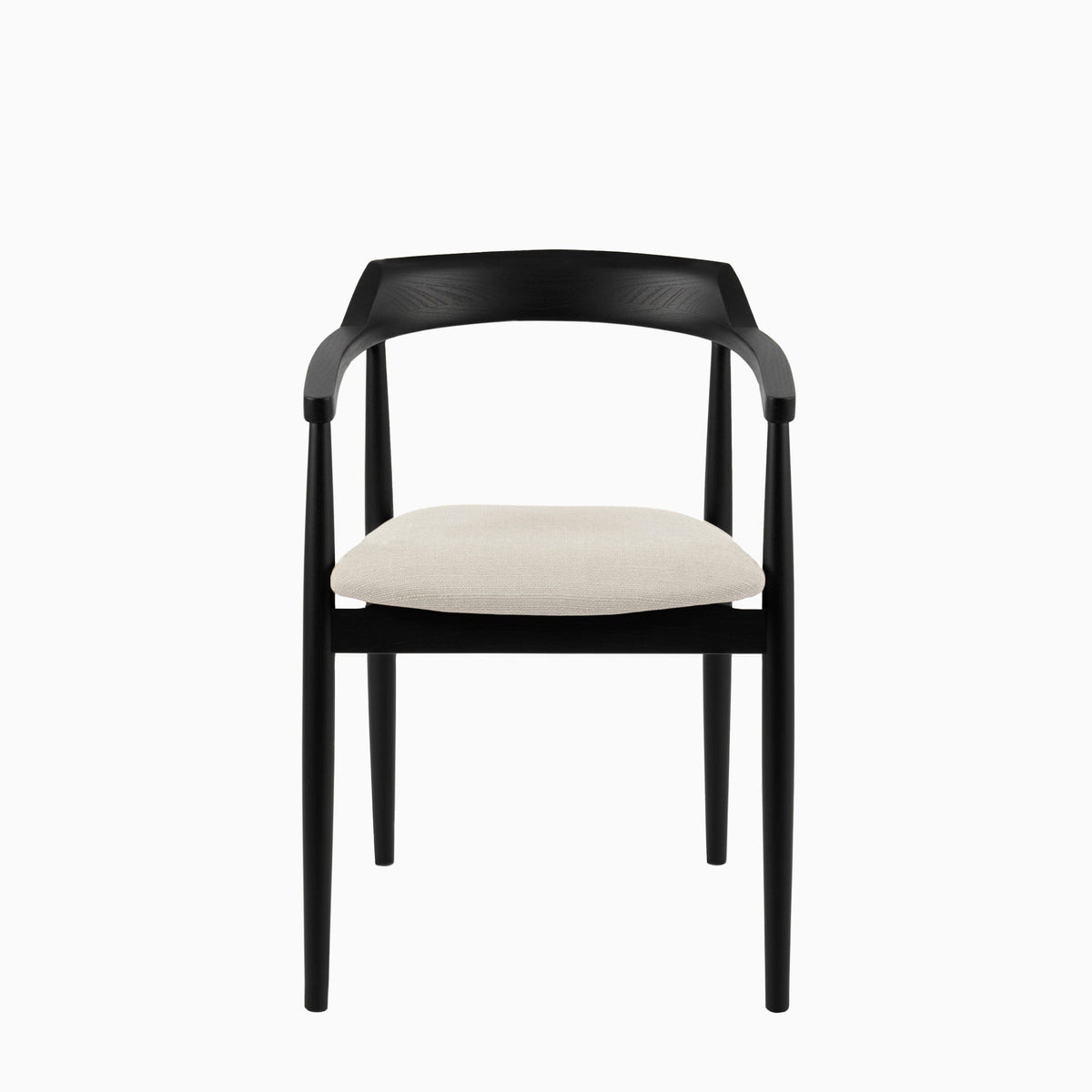 Carter Boucle Dining Armchairs - Set of 2 - Black Oak Legs - Laura James