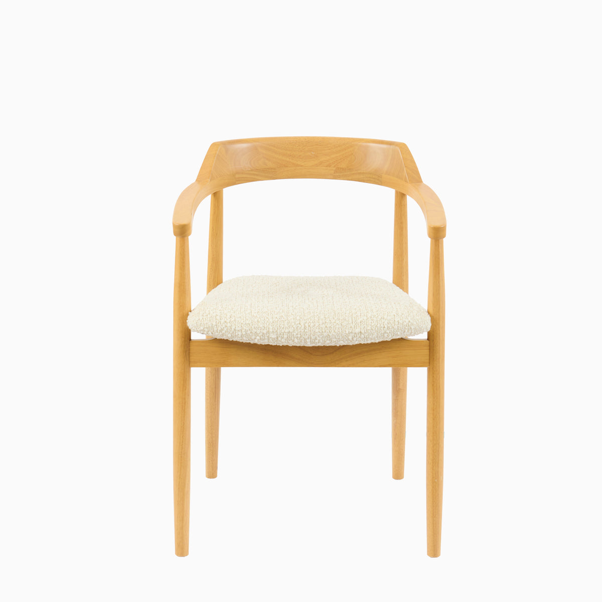 Carter Boucle Dining Armchairs - Set of 2 - Pale Oak Legs - Laura James