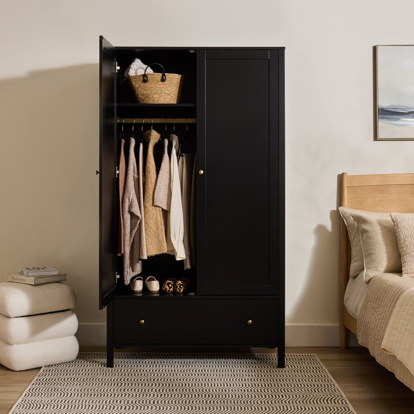 Charlie Double Wardrobe - Black - Laura James