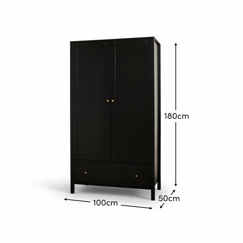 Charlie Double Wardrobe - Black - Laura James
