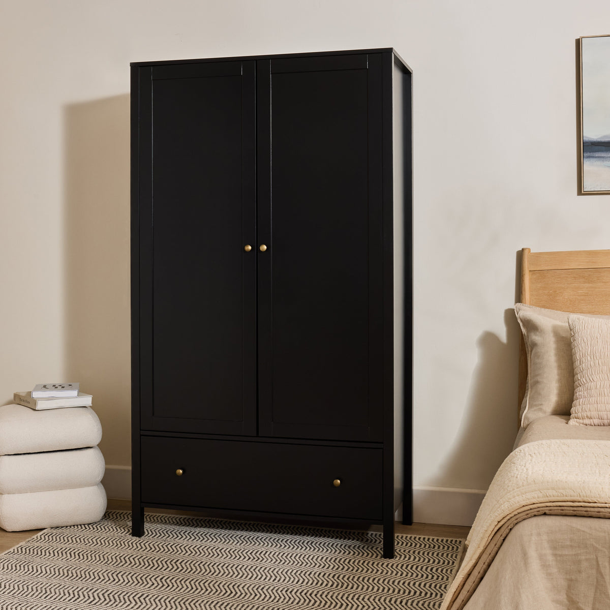 Charlie Double Wardrobe - Black - Laura James
