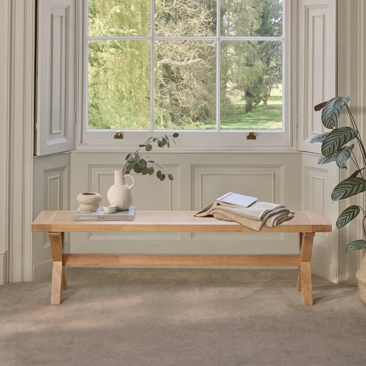 Charlotte 3 Seater Dining Bench - Pale Oak - Laura James