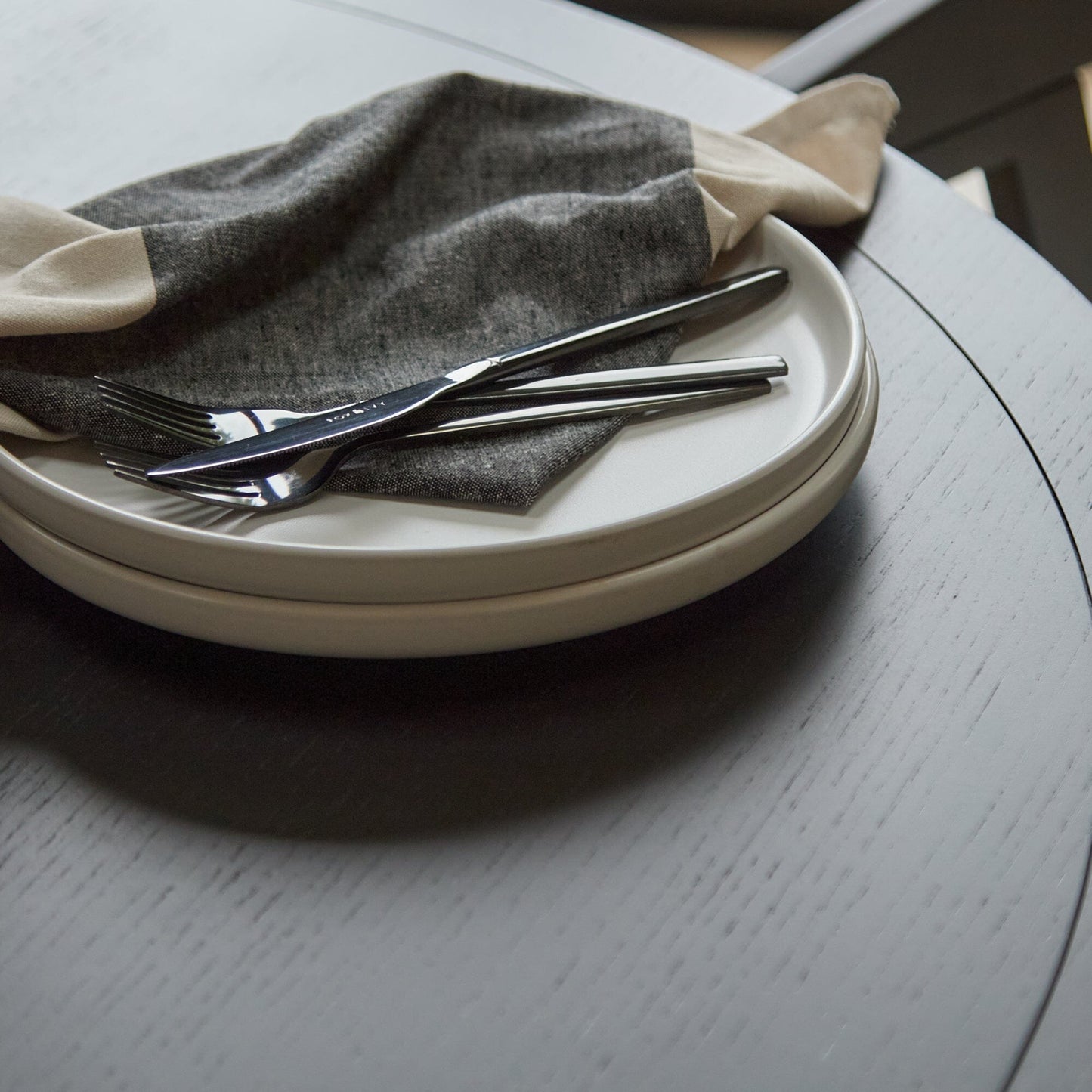 Charlotte Black Oak Round Dining Table - Laura James