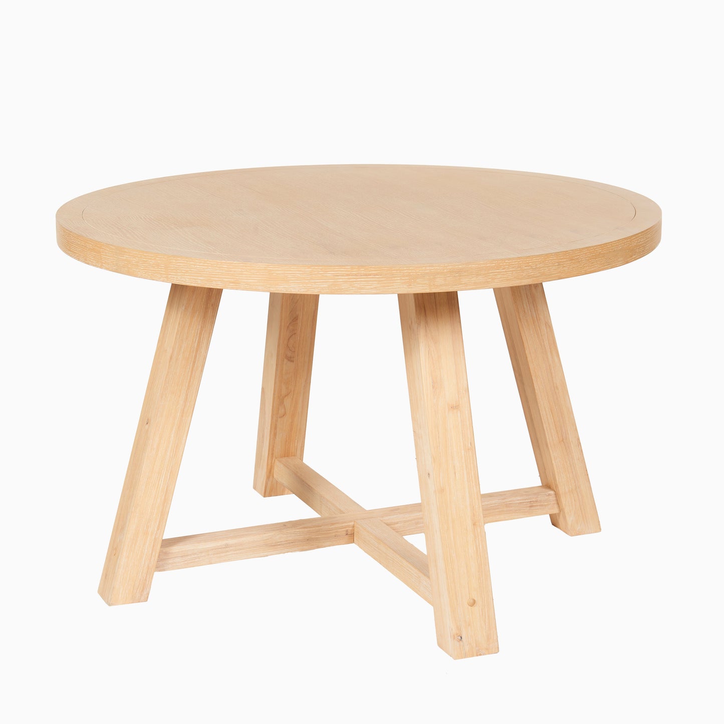 Charlotte Whitewash Oak Round Dining Table - Laura James
