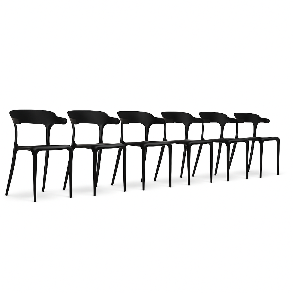 Finn Dining Chairs - Set of 6 - Black