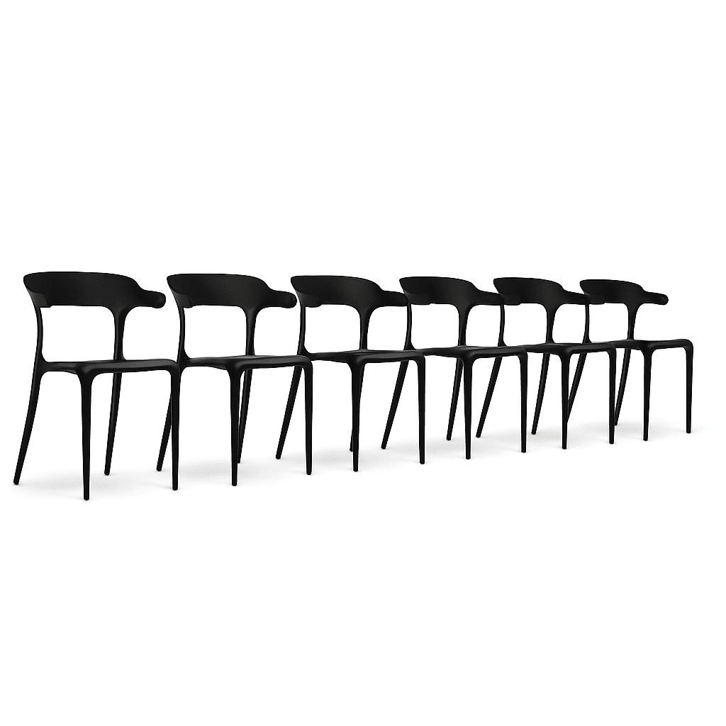 Finn Dining Chairs - Set of 6 - Black