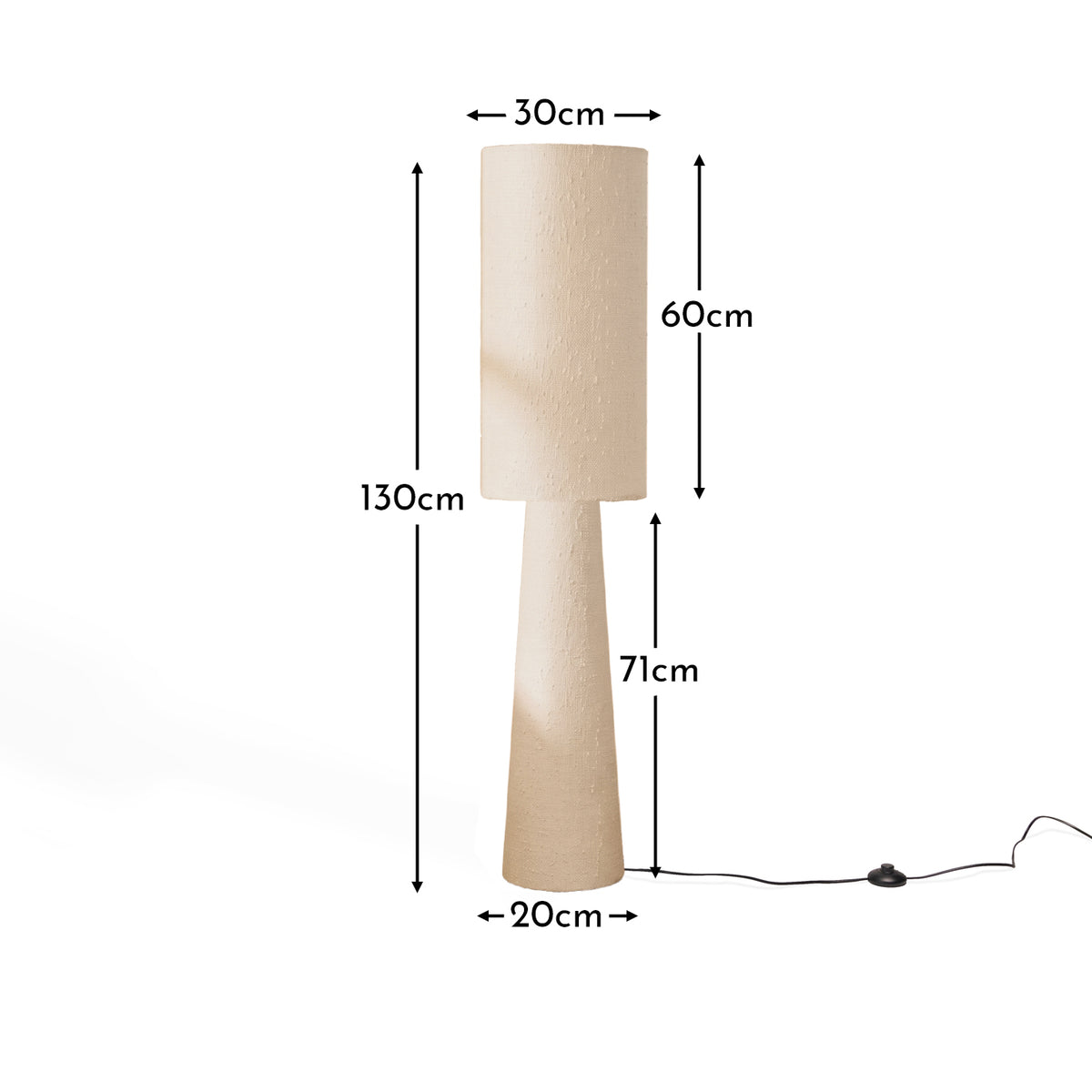 Chattendon 130cm Floor Lamp - Oatmeal