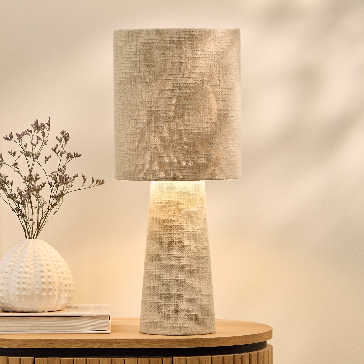 Chattendon Driftwood Slub Linen Floor Lamp - 50cm - Laura James