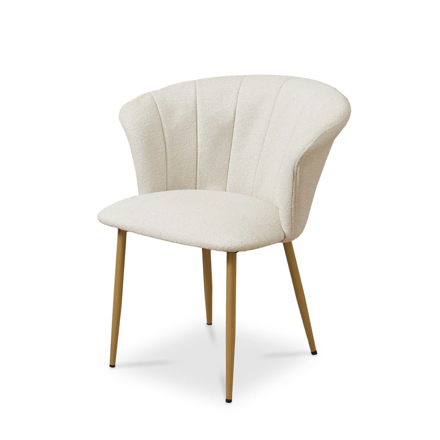 Cleo Beige Boucle Dining Chairs with Gold Legs - Set Of 2 - Laura James