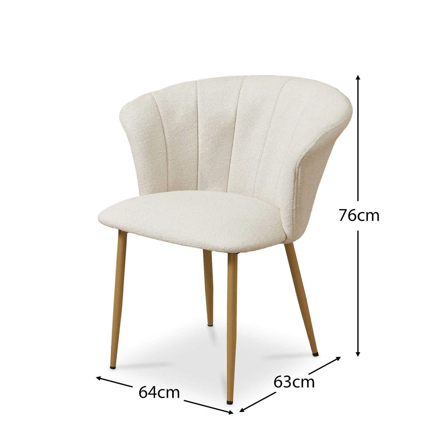 Cleo Beige Boucle Dining Chairs with Gold Legs - Set Of 2 - Laura James