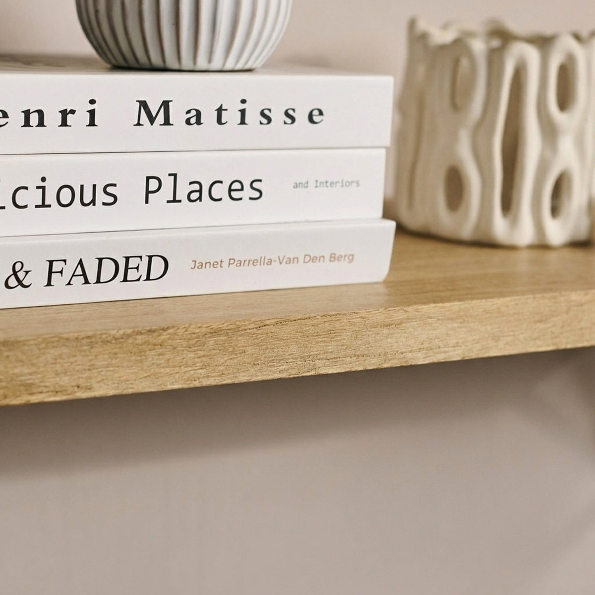 Atlas 150cm Mango Wood Wall Shelf - Whitewash - Laura James