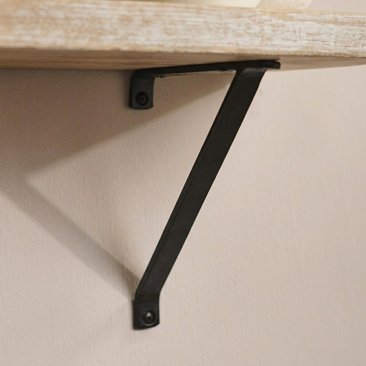 Atlas 125cm Mango Wood Wall Shelf - Whitewash - Laura James