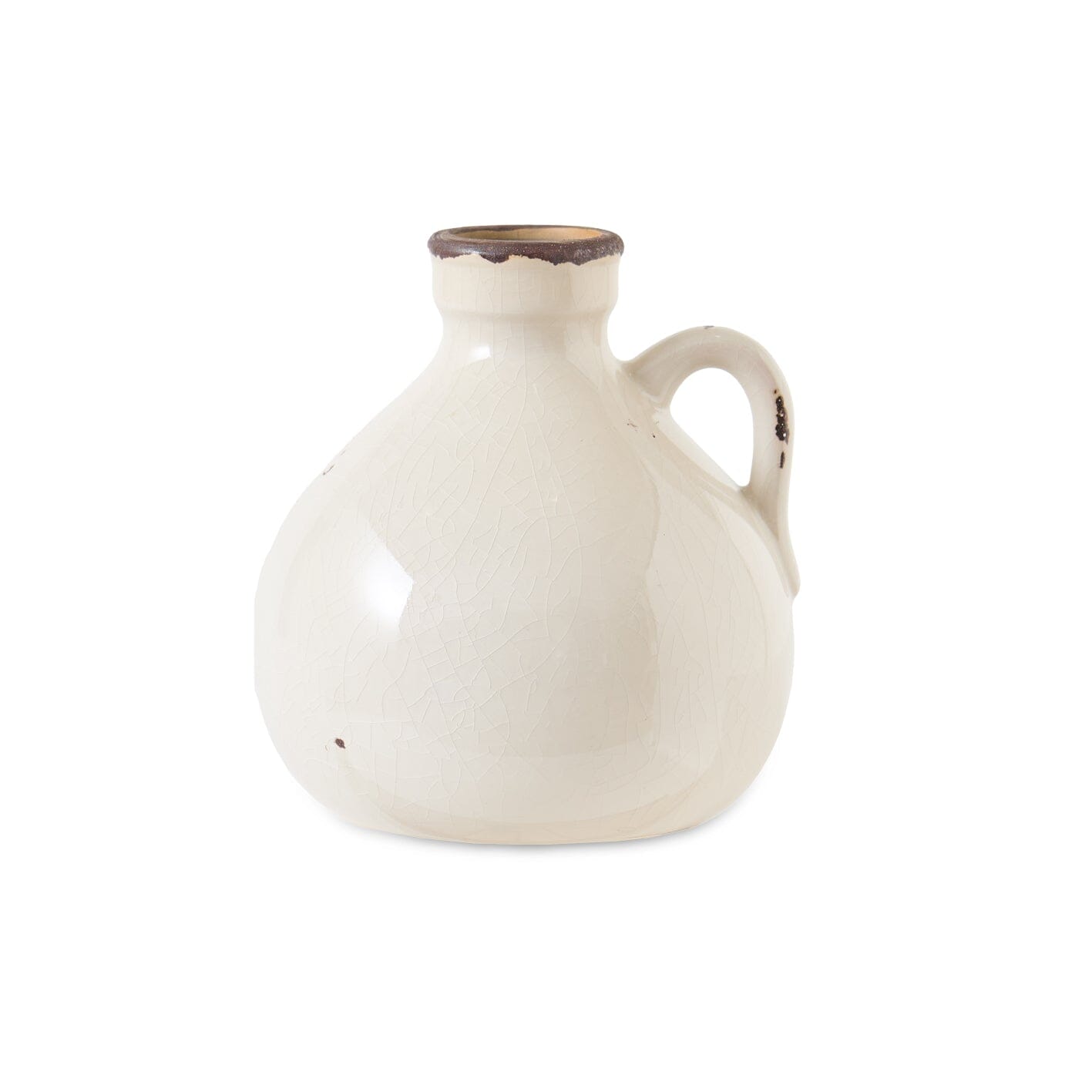 Corsino 16cm Ceramic Vase - Handle - Off White - Laura James