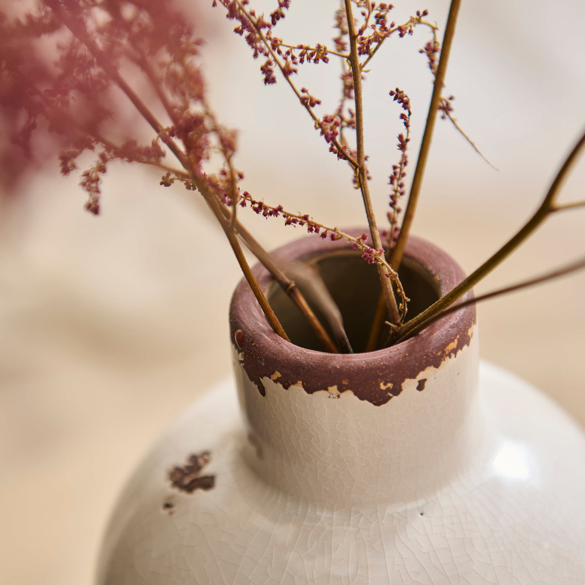 Corsino 22cm Ceramic Vase - Off White - Laura James