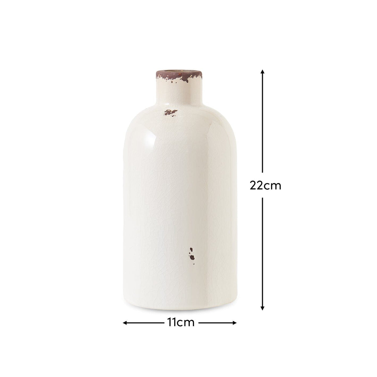 Corsino 22cm Ceramic Vase - Off White - Laura James