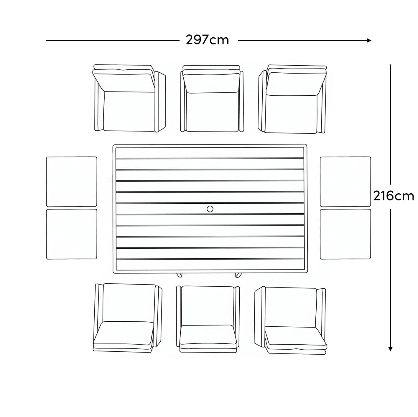 10 Seater Rattan Cube Outdoor Dining Set - Grey Weave - Laura James