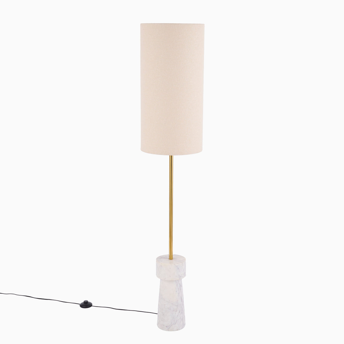Tiree White Marble Floor Lamp Base - 97cm - Laura James