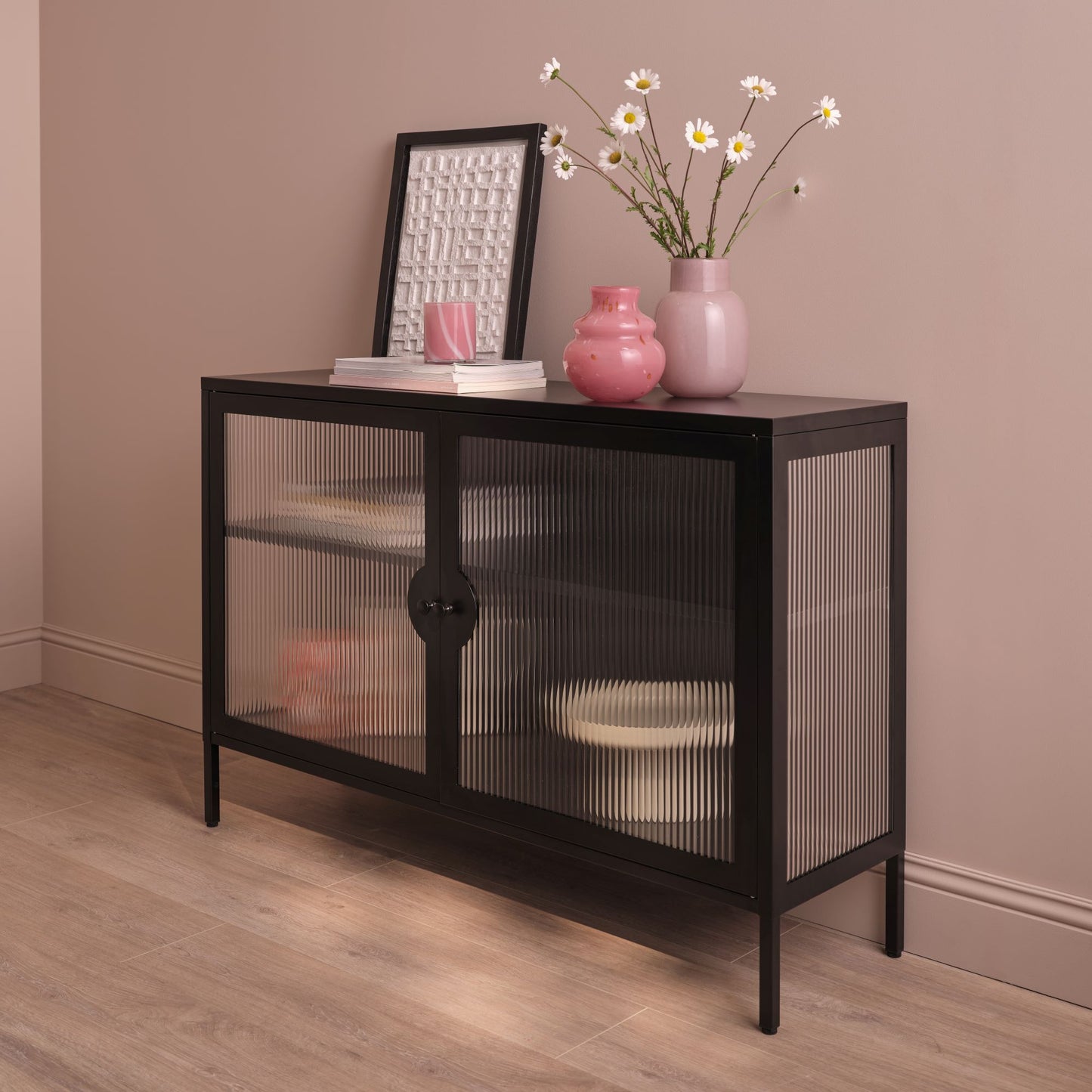Indiana Black Metal 2 Door Sideboard - 120cm - Laura James