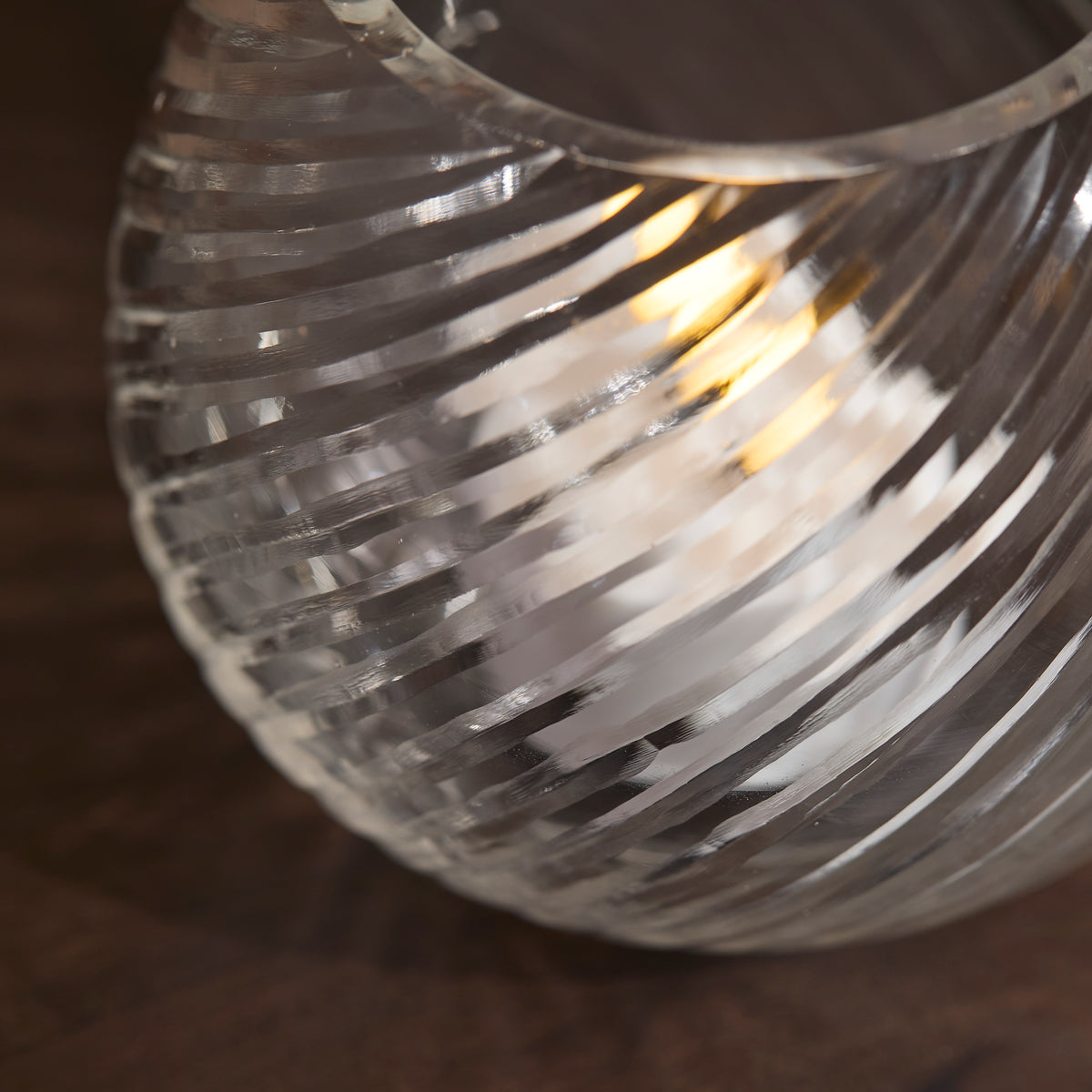 Lacaze 10cm Glass Tea Light Holder - Clear - Laura James
