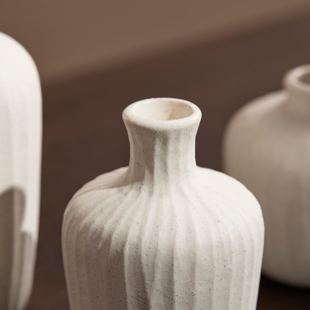Bayswater Set of 3 Ceramic Vase - Off White - Laura James