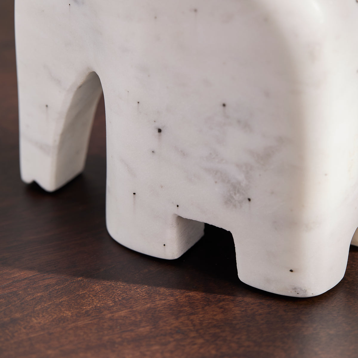 Tiree 13cm Elephant Ornament - White Marble - Laura James