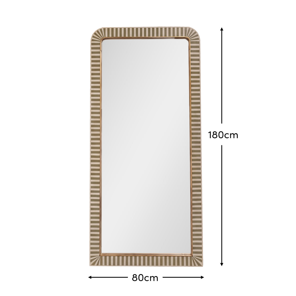 Dartington 180x80cm Arch Floor Mirror - Olive Green