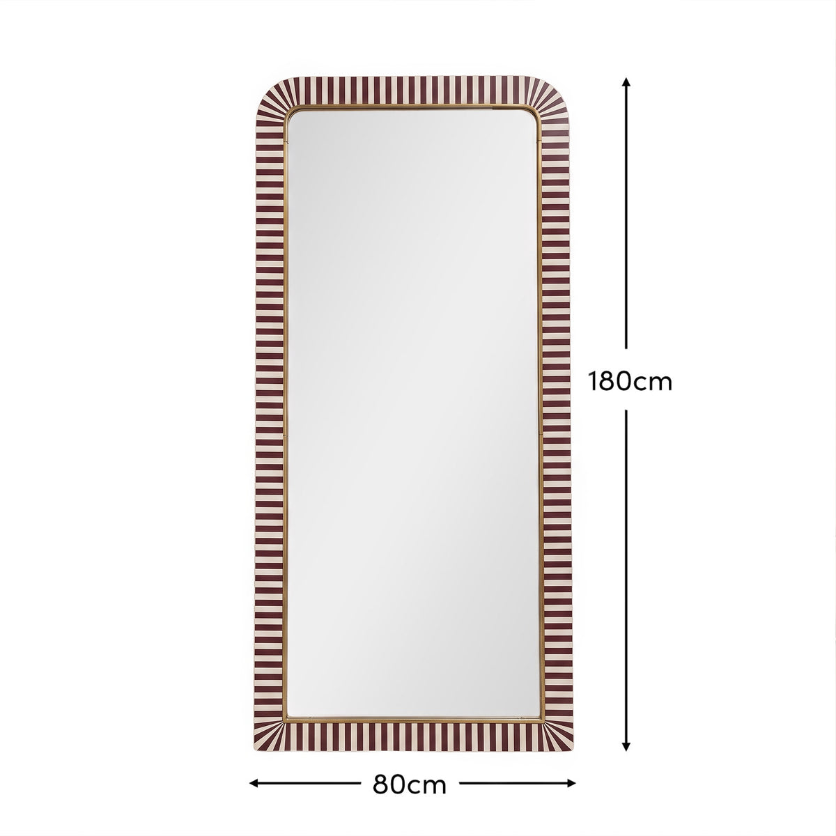 Dartington 180x80cm Arch Floor Mirror - Burgundy