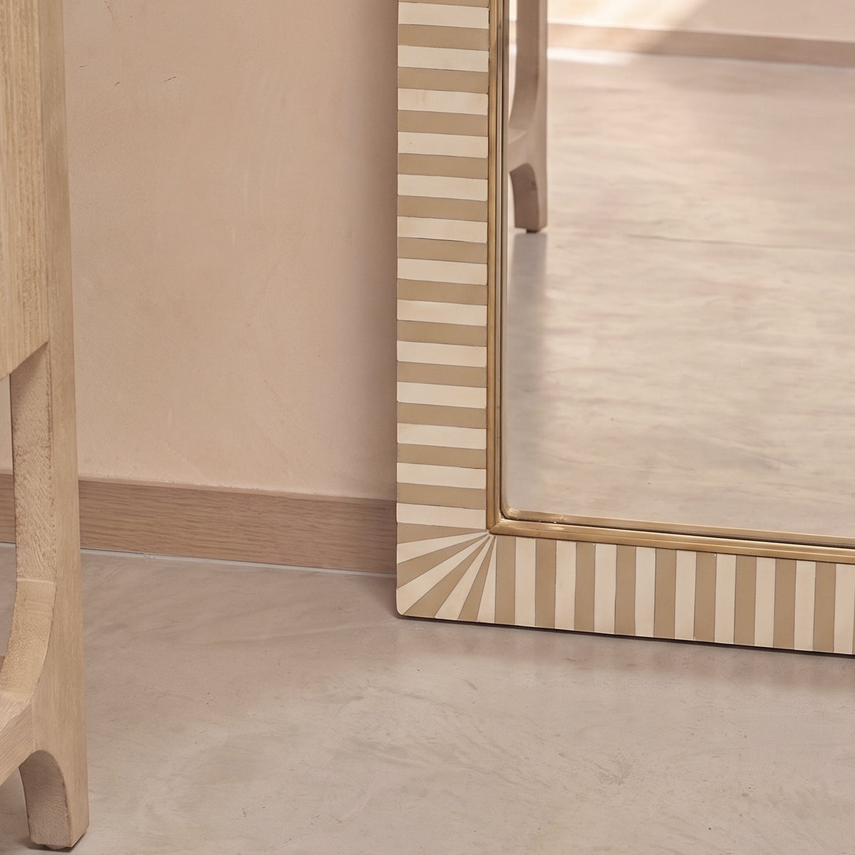 Dartington 180x80cm Arch Floor Mirror - Oatmeal Gold