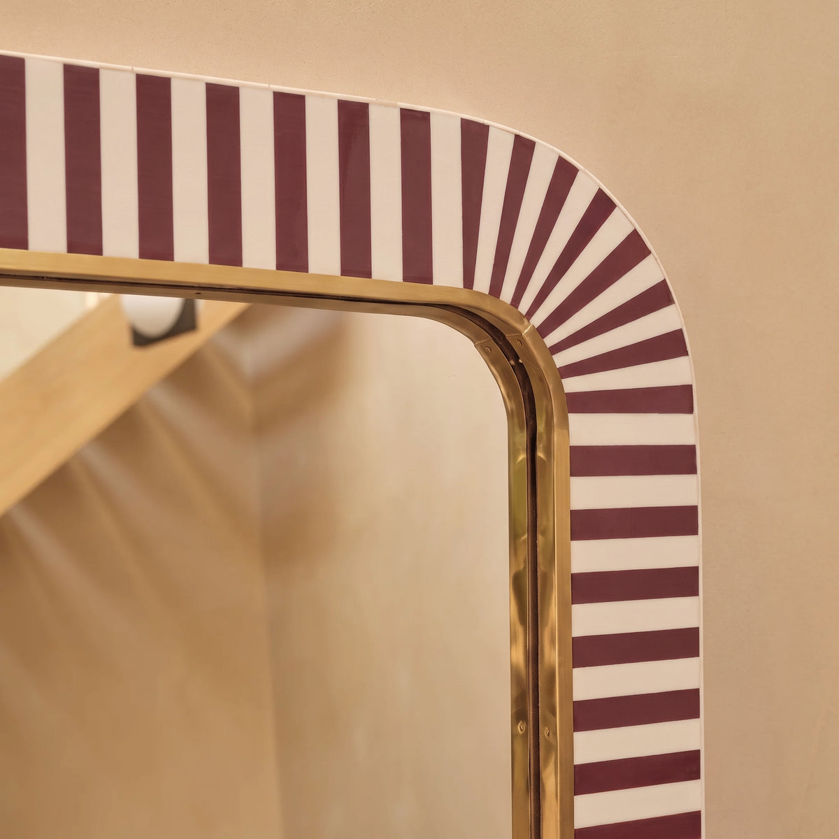 Dartington 80x70cm Arch Wall Mirror - Burgundy