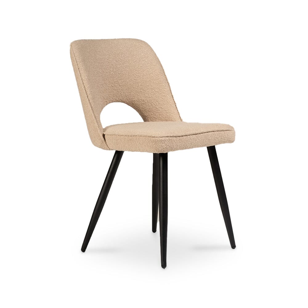 Dolly Boucle Dining Chair - Black Legs - Laura James