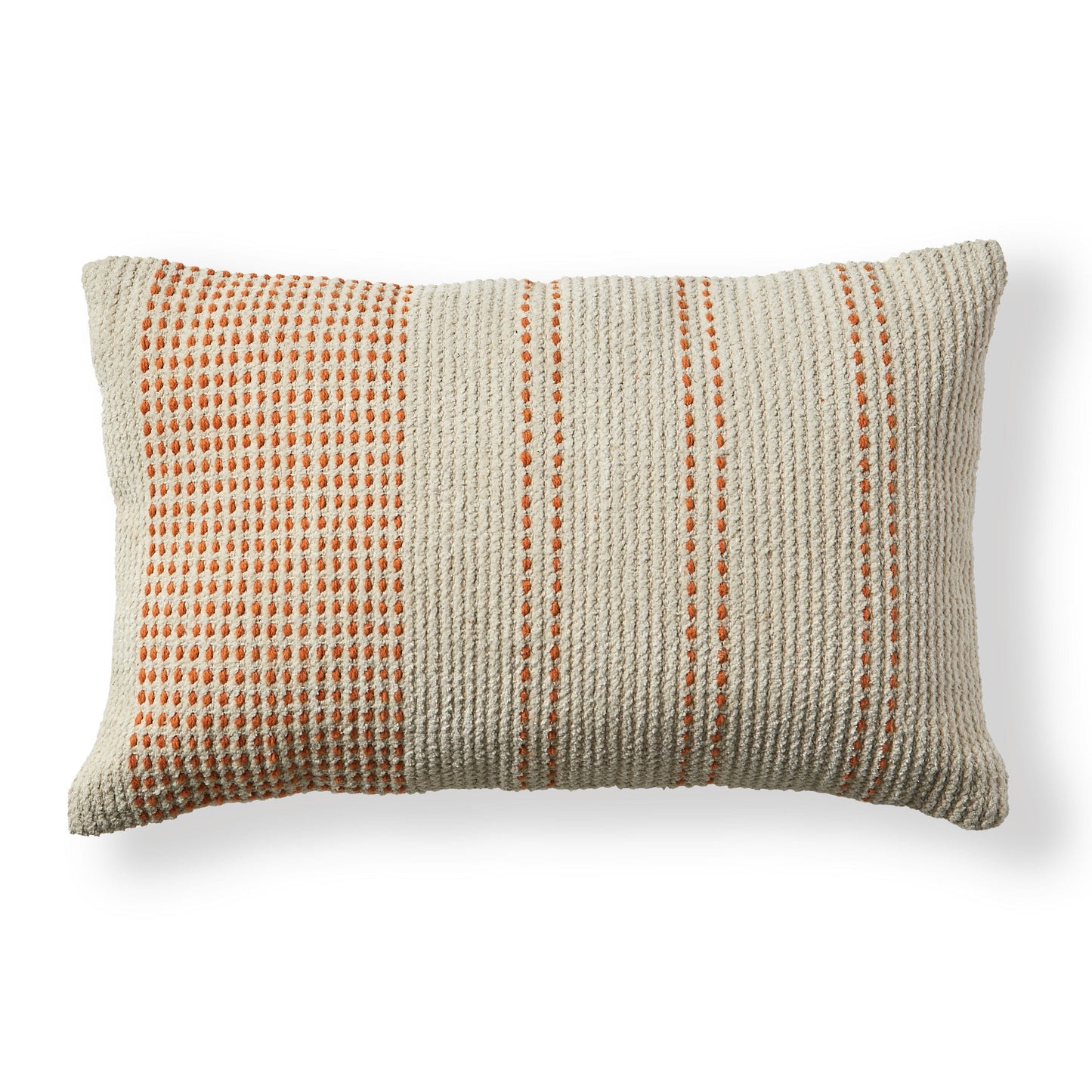 Elberton 55x35cm Cotton Striped Cushion Cover - Burnt Orange