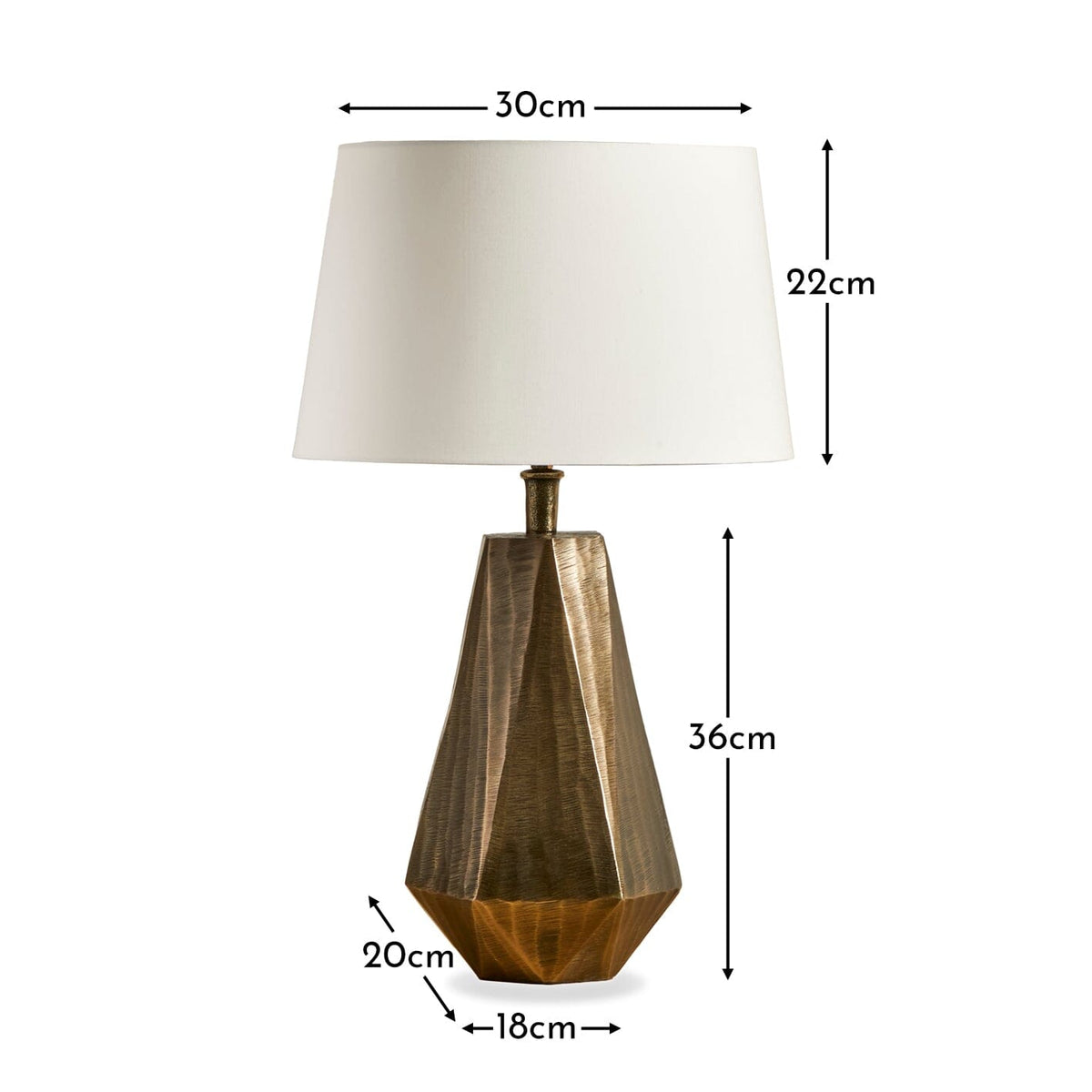 Elcombe Bronze Lamp with Coningsby 35cm Shade - Snow White