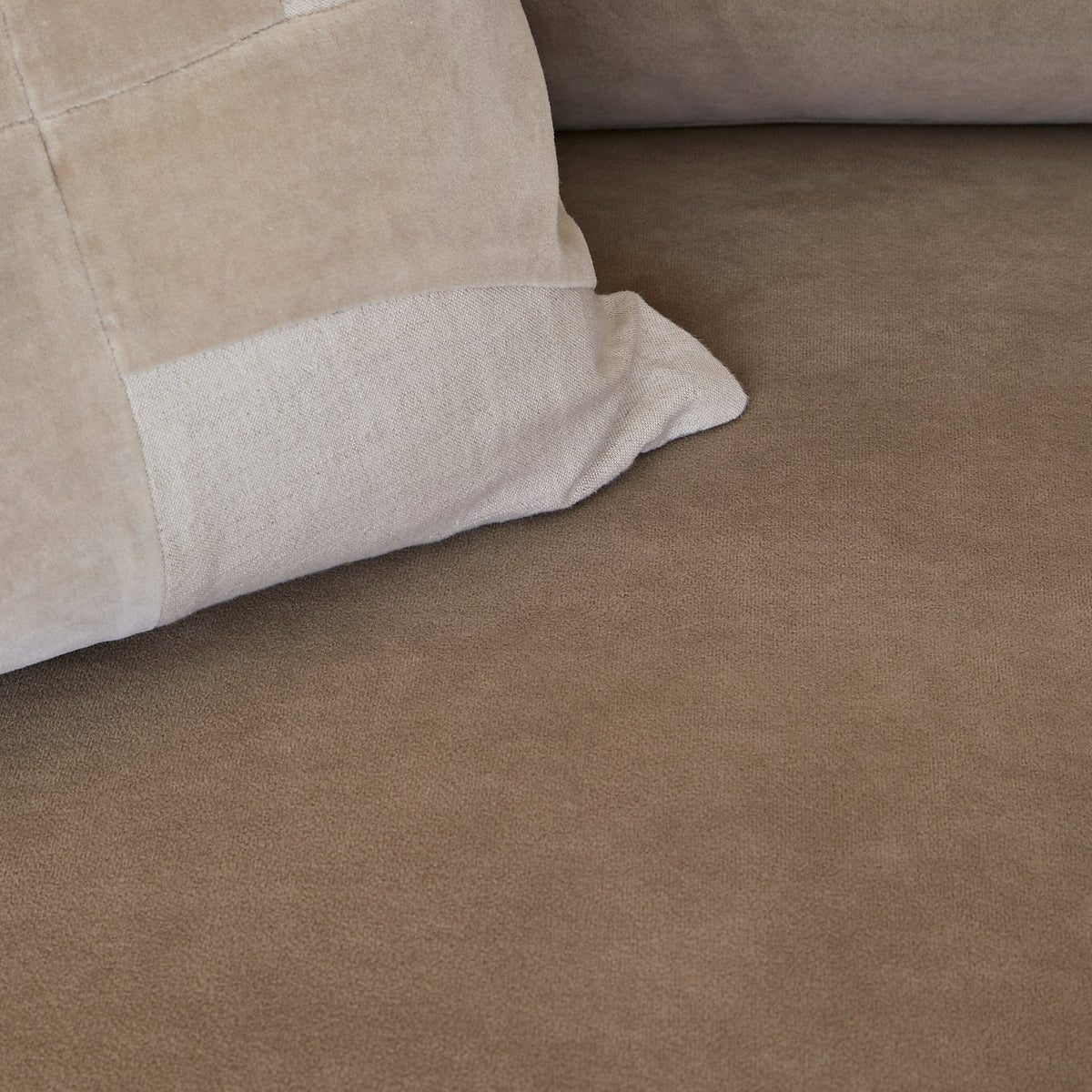 Emily Driftwood 2 Seater Velvet Sofa with Dark Oak Legs - Laura James