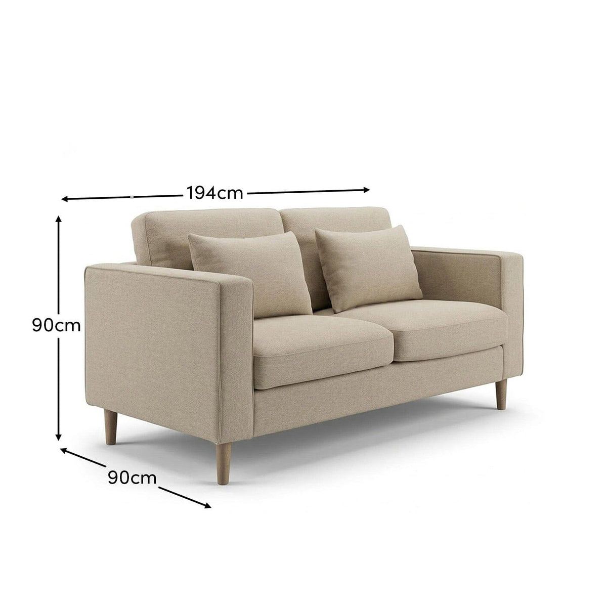 Emily Beige 2 Seater Sofa - Laura James