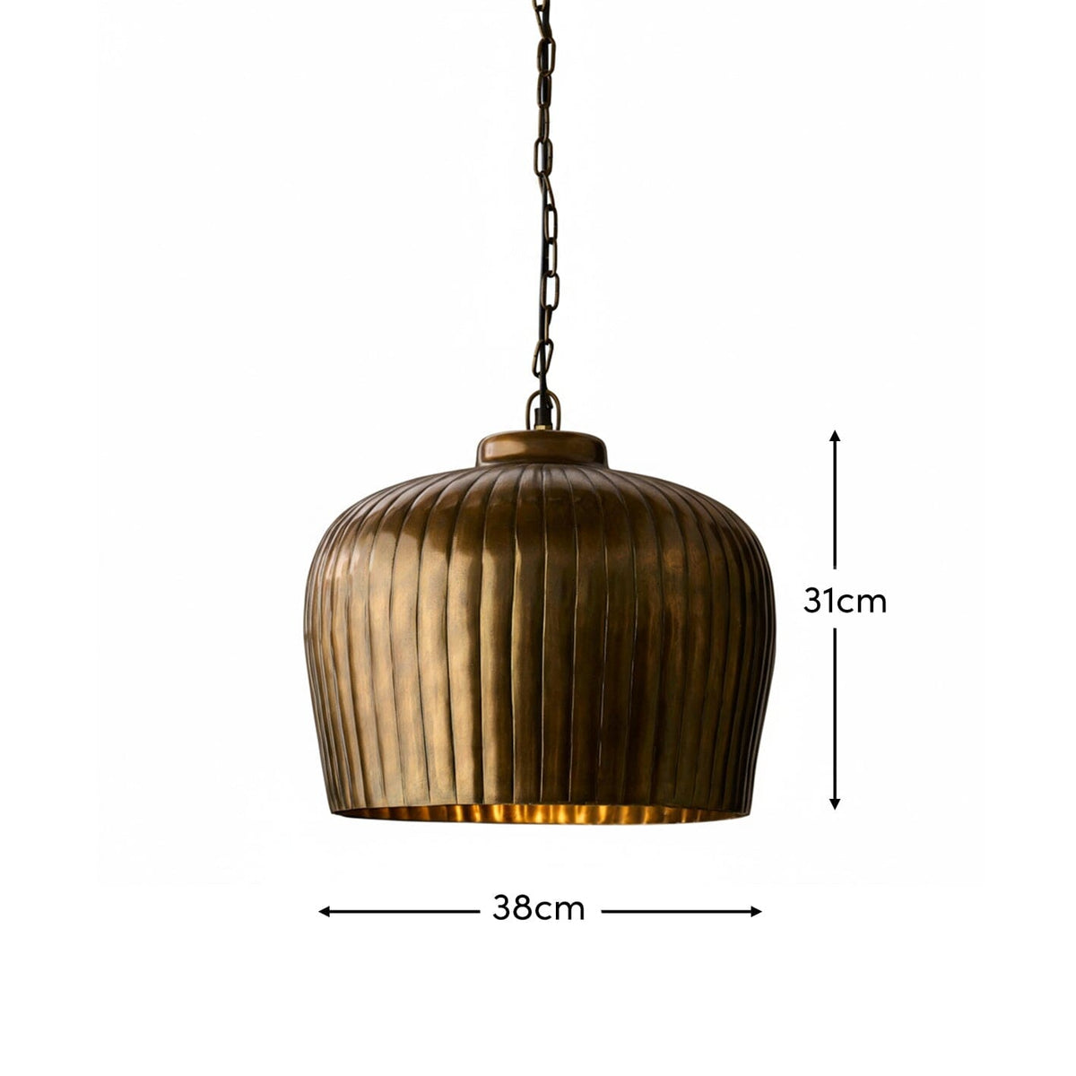 Elcombe Large Metal Light Pendant - Bronze - Laura James