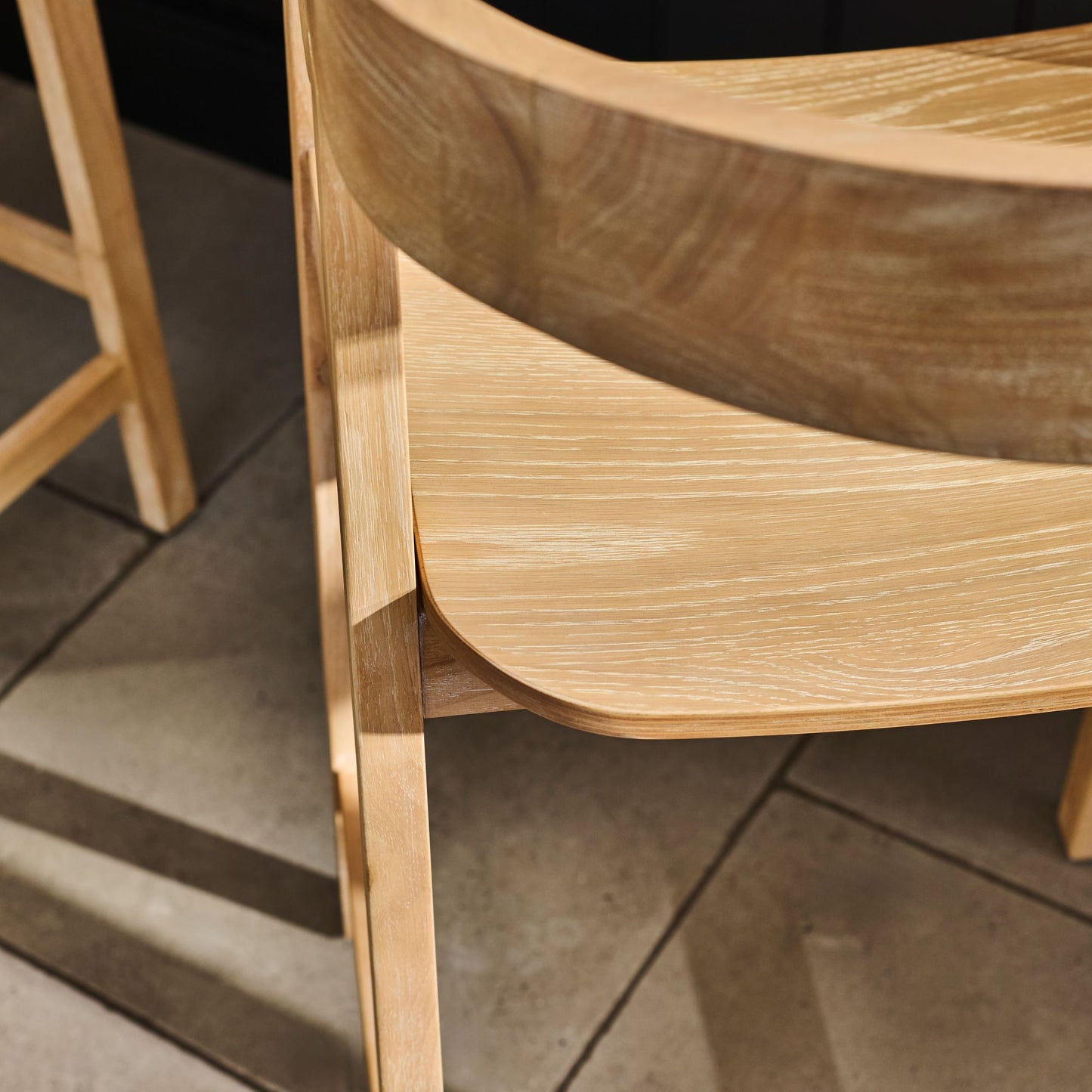 Ella Bar Stool - Whitewash Oak - Laura James