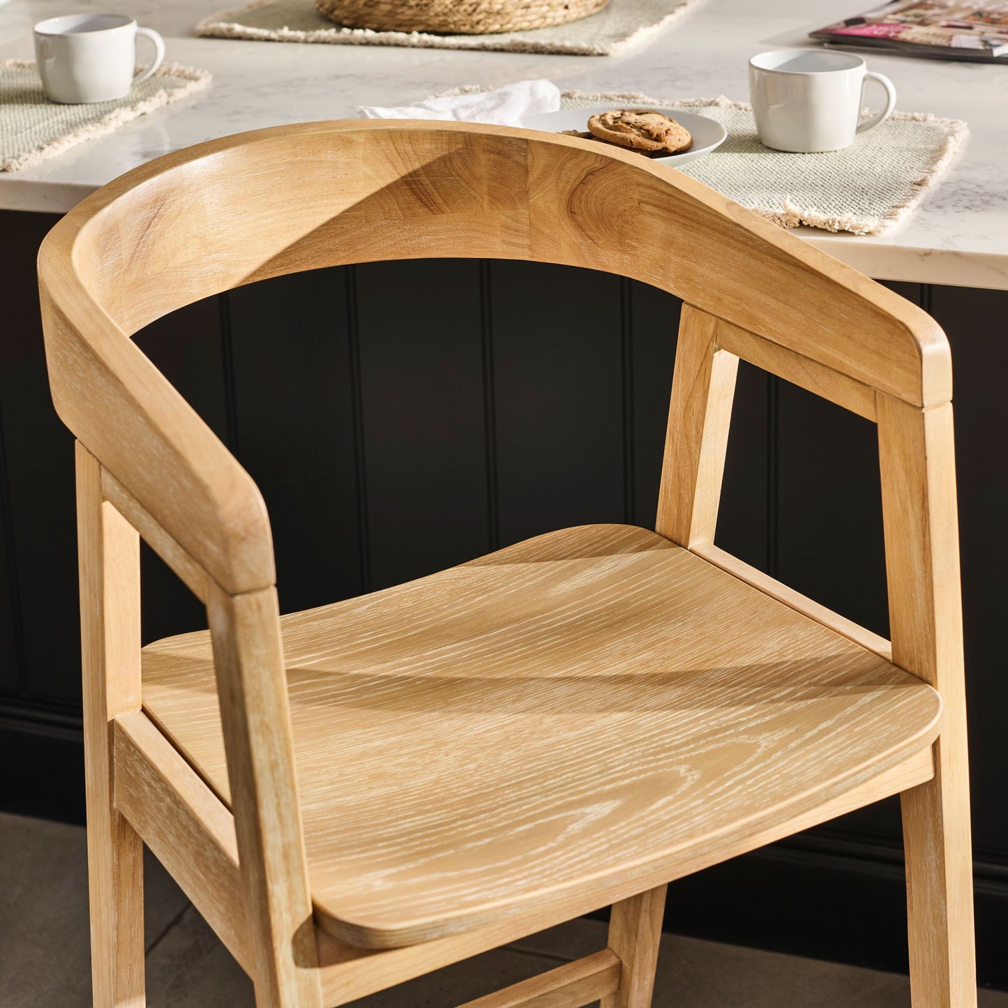 Ella Bar Stool - Whitewash Oak - Laura James