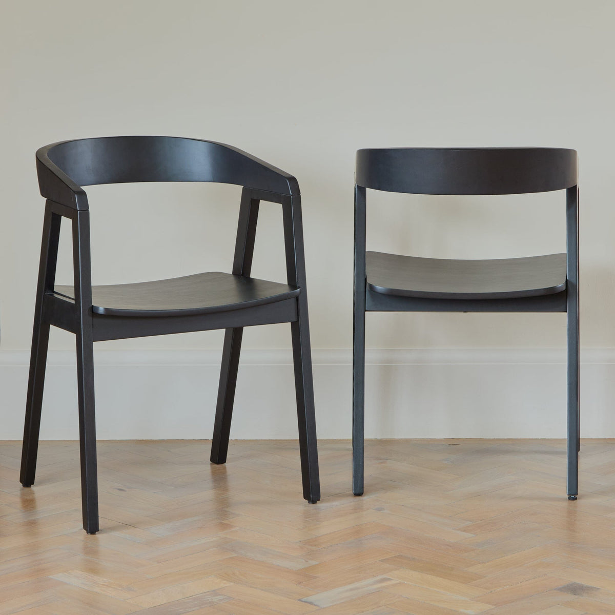Ella Carver Black Oak Chair - Set of 2 - Laura James